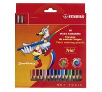 Matite colorate Stabilo Trio Maxi - mina 4,2mm - Stabilo - astuccio 18 colori con temperino