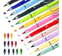 Matite colorate eterne 12 pezzi con gomma integrata e punte sostituibili, set multicolore per disegno e scrittura, matite magiche senza bisogno di temperare, colori vivaci per scuola ufficio