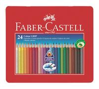 Colour Grip Astuccio in Metallo acquerellabili Faber Castell scatola 24 matite