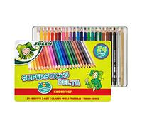 Kredki triangulari 24 colori Delta in scatola di metallo