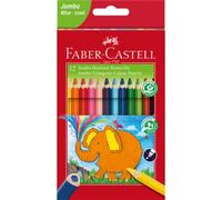 Matite colorate Jumbo Faber Castell forma triangolare - colori assortiti - conf. 12 pezzi - 116501
