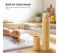 Matite colorate per bambini in legno, Set con tubo porta-matite, per artisti