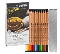 pastelli aquarell rembrandt - 3,7 mm - colori assortiti - lyra - astuccio metallo 12 pezzi