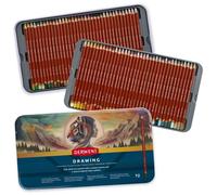 Derwent Matite da disegno, set da 72 matite colorate in scatola di latta, pastelli con punta resistente rotonda da 5 mm, mina con pigmenti cremosi per disegni artistici, qualità professionale, 2306558