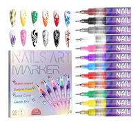 Matite Da Disegno Per Manicure - 14,3x1,1 Cm, A Punta Fine, Kit Per La Progettazione Delle Unghie | Formula A Polimerizzazione Rapida Che Supporta Lo Sviluppo Delle Abilità Di Fiducia Nella Prat