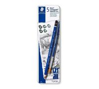 Matite grafito Staedtler Mars Lumograph in astuccio metallo con pennello