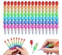 Matite impilabili per bambini da 16 pezzi, matita impilabile a forma di zucca, progettazione di edifici 7 in 1, matite per studenti che imparano per forniture per feste di compleanno, riempitivo per