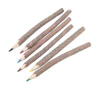 Matite in legno, matite in corteccia, stile retrò, in legno naturale, 6 pezzi, strumento per pittura, penna vintage per classe, scrittura liscia, sul posto di lavoro, design leggero, per aule di
