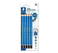 Matite jumbo STAEDTLER Mars Lumograph 100J - Set da 5, 8B-HB | Diametro della mina 5,3 mm, mina resistente alla rottura - per il disegno, assortiti - Codice articolo 100J-S BK5