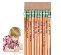 Matite motivazionali - 10 matite carine con detti positivi incoraggianti | Forniture per l'inizio della scuola per bambini, studenti, ricompensa in classe | Matite divertenti e colorate per bambini