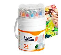 Matite Pastello A Olio - 24 Colori Lavabili e di Lunga Durata | Pastelli Per Bambini Forniture Scolastiche - Per Bambini Casa Ufficio Viaggio All'aperto Regali Feste Di Compleanno