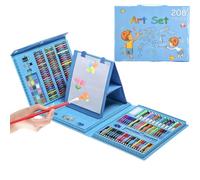 Matite per bambini: set di strumenti per pittura portatile da 208 pezzi, custodia artistica per bambini con colori assortiti, forniture artistiche da viaggio durevoli, portatile e durevole, per la