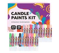Matite per Cąndele 24 Colori - Penne per Dipingere Cąndele | Kit Decorazione Fai Da Te | Effetto 3D, Colori Acrilici Vivaci, Punta Fine, Ideale anche per Tessuti e Ceramica, Regalo Creativo