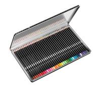 Matite per colorare BIC Intensity Premium con fusto in legno e mina anti-sbavature per sfumature e ombreggiature, Colori assortiti, Confezione in metallo da 36, Idea Regalo Natale 2024