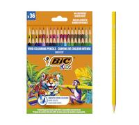 Matite per colorare BIC Kids realizzate al 100% in legno proveniente da fonti responsabili - Colori assortiti, confezione da 36