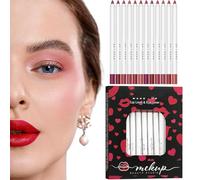 Matite per Labbra a 12 Colori - Set Matita Labbra Opaca Impermeabile, Texture Morbida e Naturale | Lip Liner a Lunga Durata per Contorno Definito, Ideale per Makeup Quotidiano e Professionale
