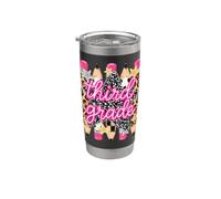 Matite per ragazze di terzo grado Composizione leopardata a righe preppy Bicchiere termico in acciaio inox doppia parete