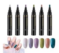 Matite per smalto per unghie per donne - Home Manicure | Smalto gel ad asciugatura rapida | 6 colori gel smalto per unghie penne, nessun Uvgel per unghie artigianali penne per la casa manicure helper