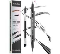 Matite per sopracciglia 2 in 1 a doppia punta, con 2 punte e punta a pennello precisa, impermeabili, durano tutto il giorno, penna microblading per sopracciglia (nero)
