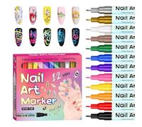 Matite per unghie, 12 colori con punta fine, penne ad asciugatura rapida con vernice gel, per diario fai da te, unghie, donne, mamme, uomini, giovani, principianti, manicure, salone