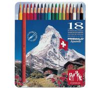 18 PASTELLI CARAN D'ACHE PRISMALO ACQUARELLABILI ASTUCCIO IN METALLO