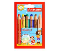 Matite Stabilo Woody 3 In 1 Super Jumbo - Astuccio Di 6 Colori Assortiti