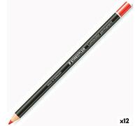 Matite Staedtler Lumocolor Permanent Glasochrom Permanente Rosso [12 Unità]