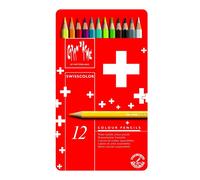 Matite colorate acquerellabili Carand'Ache Swisscolorin conf. da 12 colori assor