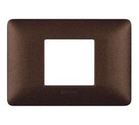 Placca Bticino Matix 2 moduli centrati marrone caffè AM4819TGG