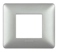 Placca Bticino Matix 2 moduli silver AM4802MSL