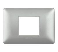 Placca Bticino Matix 2 moduli silver AM4802MSL