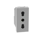 Presa bipasso 2P+T 16 A 250Vac- interasse 19 mm e 26 mm MatixGo Bticino JG4180 silver