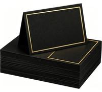 MATLAB - 100 Segnaposto/Cartellini da Tavolo vuoti, 100x85mm, Neri | Segnaposto neri personalizzabili, perfetti per matrimoni, compleanni, comunioni, battesimi e altro (9x10 cm)