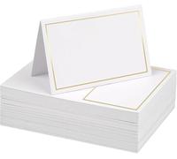 MATLAB 50 pezzi segnaposto da tavolo in bianco 100x85 mm, bianco | Segnaposti bianchi da compilare a mano per matrimoni, compleanni, comunioni, battesimi e molto altro (9x10 cm)