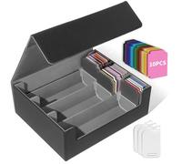Matlarn Scatole Porta Carte per 2300+ Cartes, Scatola per Carte Collezionabili con 10 Divisori Colorati e 3 Separatori Regolabile, MTG Commander Deck Box per Magic the Gathering TCG PTCG, Grigio