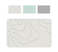 Matmend Bath Mat, Matmend Bath Mat, Water Absorbing Rug Outside Shower, Diatomaceous Earth Stone Material, Quick Drying Non-Slip Shower Mats, for Floor Easy to Clean (White,19.7 × 31.5 in)
