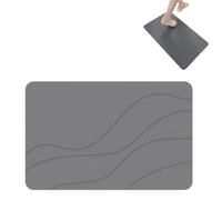 Matmend Bath Mat, Matmend Stone Bath MatStone, Water Absorbing Rug Outside Shower, Diatomaceous Earth Stone Material for bathroom floor (Gray) (Gray,23.6 * 35.4in)