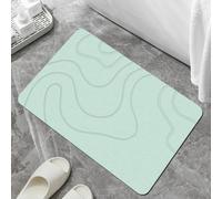 Matmend Bath Mat, Stone Bath Mat Diatomaceous Earth Quick Drying Non-Slip Shower Mats for Bathroom Floor, for Bathroom Floor Natural Easy Clean (Green,50 * 80 cm)