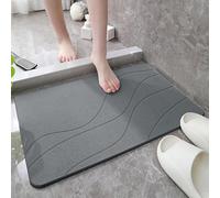 Matmend Bath Mat, Stone Bath Mat, Quick Drying Non-Slip Shower Mats, Water Absorbing Rug Outside Shower, Diatomaceous Earth Stone Material (Stripe-S)