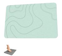 Matmend Bath Mat, Water Absorbing Rug Outside Showe, Stone Bath Mat Diatomaceous Earth Quick Drying Non-Slip Shower Mats, for Bathroom Floor Natural Easy to Clean (Green,40 * 60cm)