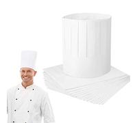 Matogle 20 PCS Cappello da Cuoco Carta Monouso Dimensione Regolabile Cappelli da Chef Unisex per Cucina Ristorazione Ristoranti Osteria Trattoria Scuola Mensa Pasticceria Bianco