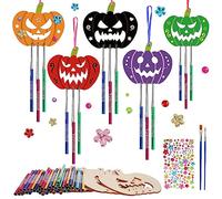 Matogle 9 PCS Halloween Decorazione Zucca Suoni Vento Halloween Zucca per Halloween Ornamenti Attività DIY per Bambini Festa Artigianato DIY Decorazione