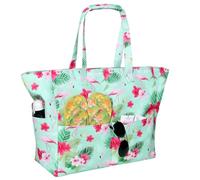 Matreeglam Borsa da spiaggia da donna, extra large, impermeabile, con fenicottero hawaiano, per piscina, shopping, viaggi, vacanze, palestra, Stile 1, 45L, Extra Large