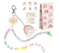 Matreeglam Regalo scolastico per ragazze, collana di calcolo, sacchetto di scuola, riempimento 2025, regalo per l'inizio della scuola, portafortuna con biglietto di auguri, sacchetti di carta