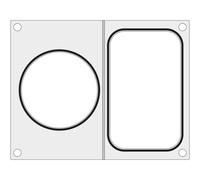 HENDI Matrice, stampo, sigillante, per HENDI 330005 Termosigillatrice di vaschette, guarnizione in silicone nero, adatto per 2 contenitori separati 178x113mm e ø115mm, alluminio lucidato