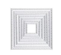 Matrici di taglio, U-horizon Cutting Dies Square Stencil tagliere in metallo per Scrapbooking, Album fotografico, scheda, Carta di decorazione, regalo (Quadrati)