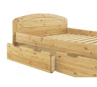 Matrimoniale extra 180x220 in Pino con doghe rigide e 3 cassettoni 60.50-18-220