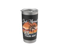 Matrimonio d'argento 25 anni - solo married 25 anni ago vintage Bicchiere termico in acciaio inox doppia parete