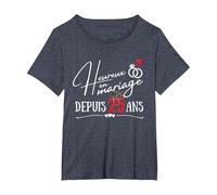 Matrimonio per 25 Anni, Regalo di Nozze Maglietta, Donna Plus-Size, Pervinca, 4X