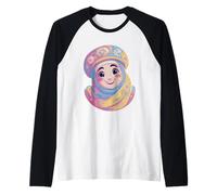 Matrioska Bambola Russa Nesting Folk Carattere Grafico Viso Maglia con Maniche Raglan